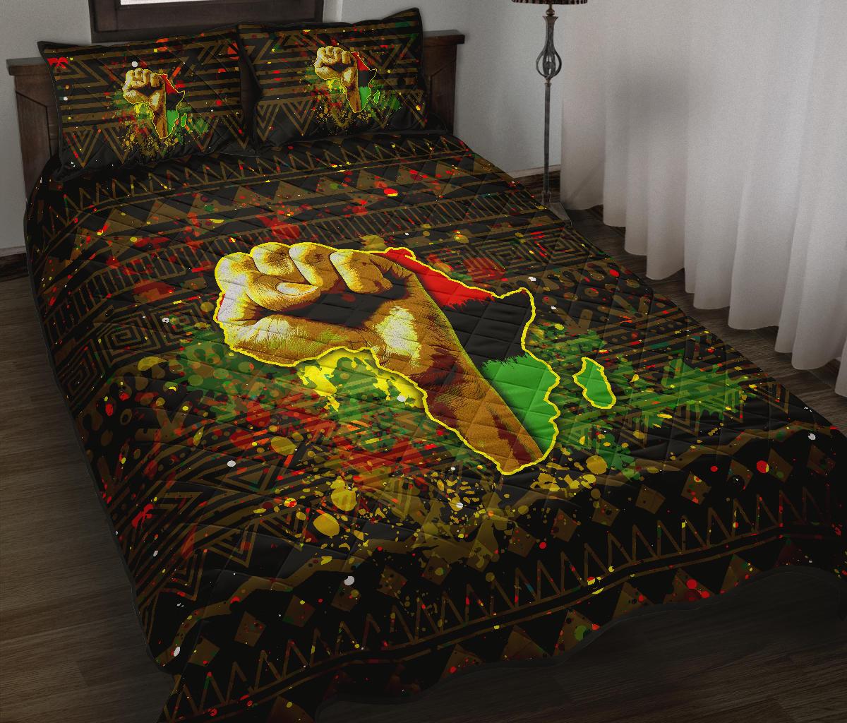 African Black Power Quilt Bed Set – BN39