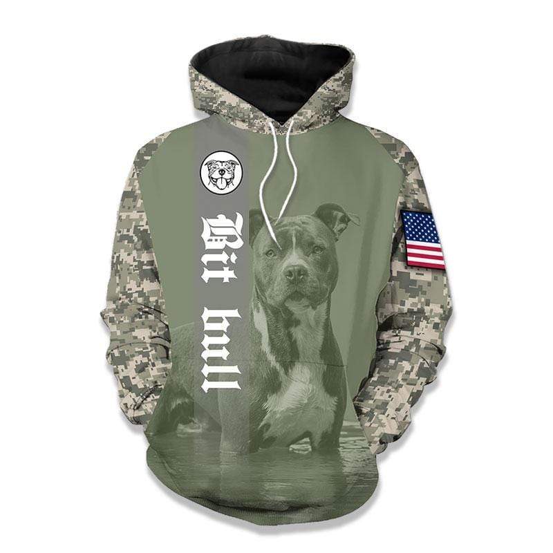 Pit Bull Camo Men – Women Hoodie 3D All Over Print #H