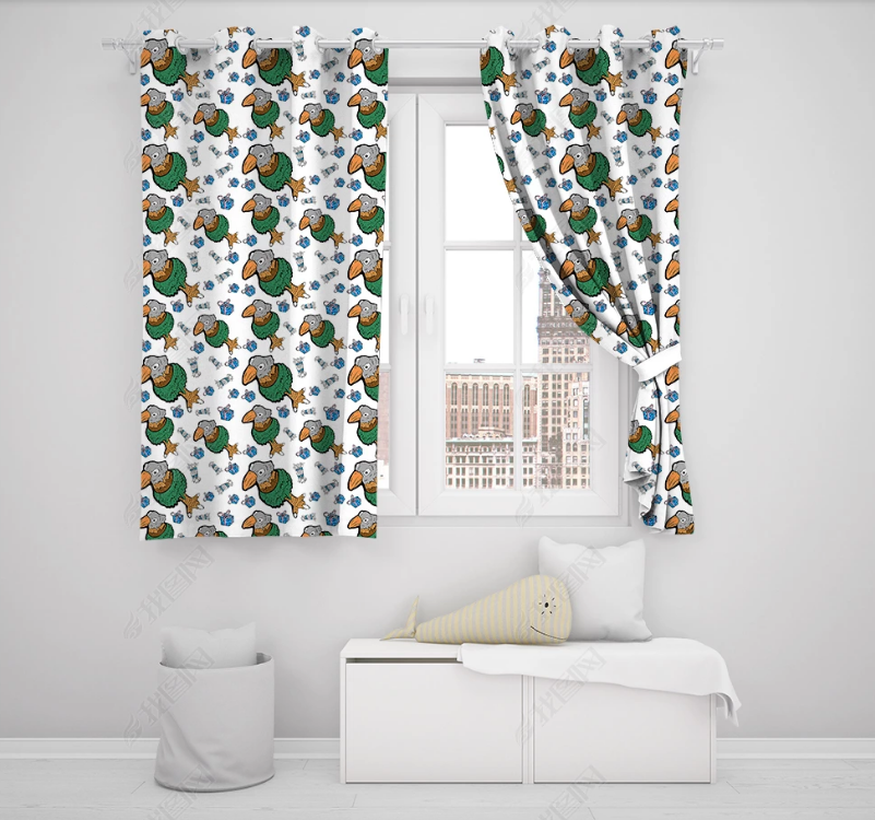 3D Hand Drawn Animal Bird Curtains And Drapes Lqh 185