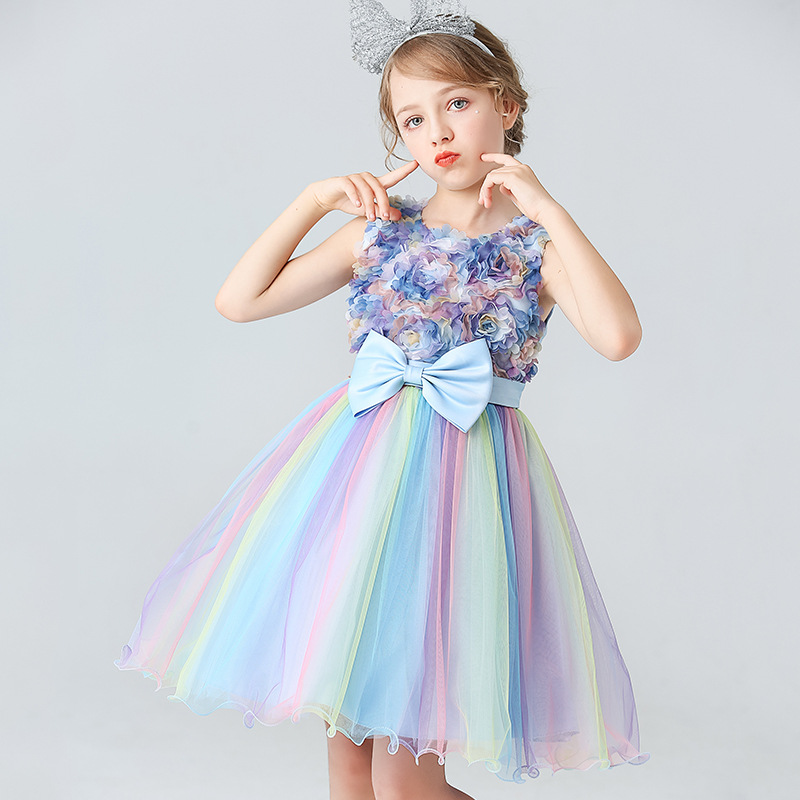 2022 Fashion Girls Clothes Bridesmaid Dresses Kids Dresses for Girls Prom Dresses Lace Sleeveless Cute Ball Gown Girls Dresses alx