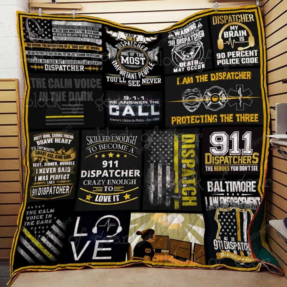 911 Dispatcher Quilt Blanket