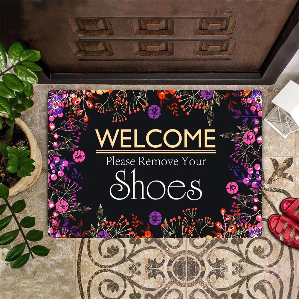 Welcome Doormat Please Remove Your Shoes Doormat Shoes Off Doormat Winter Door Mat Decorative