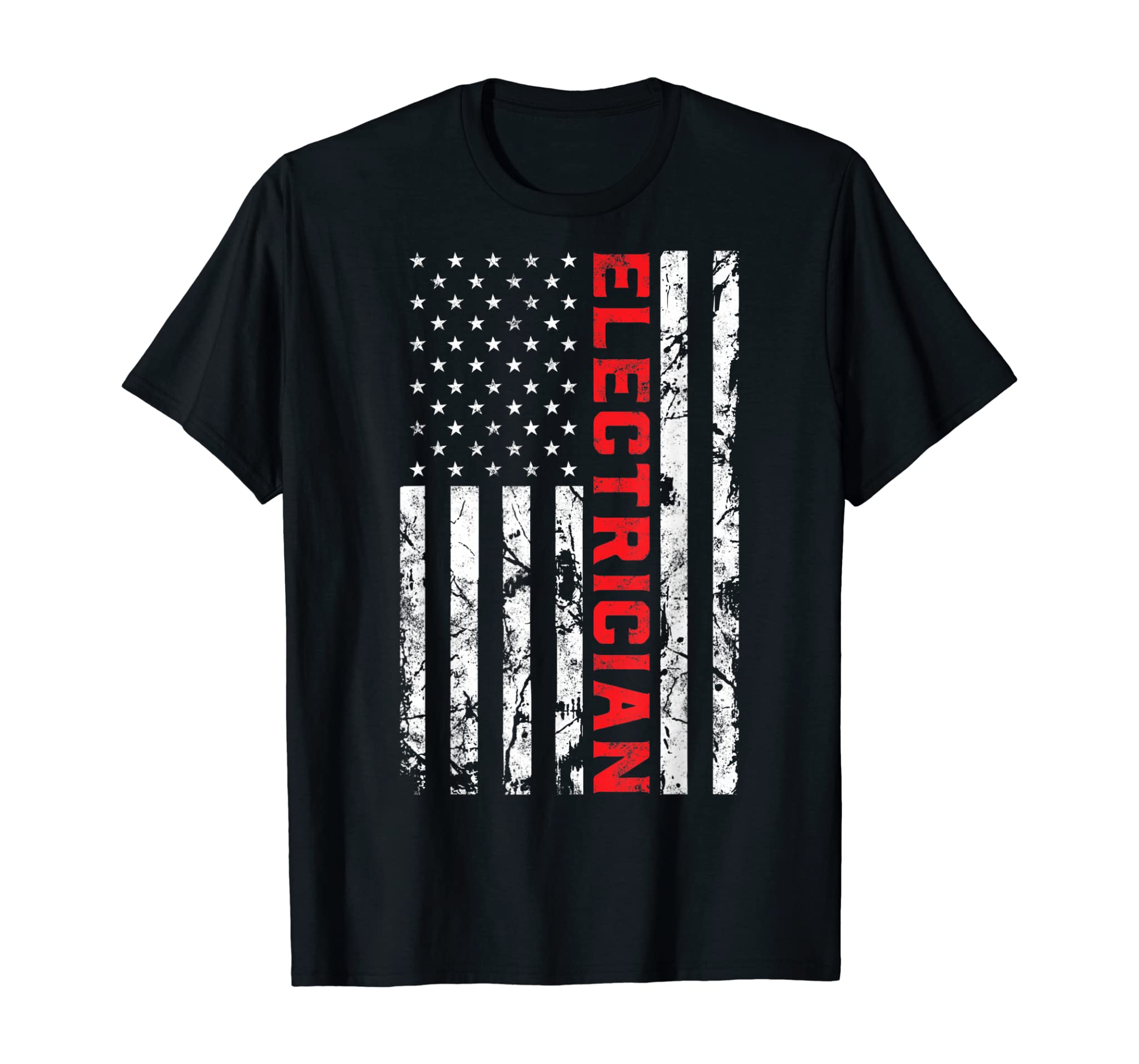 Electrician Patriotic American flag electrician father day T-Shirt