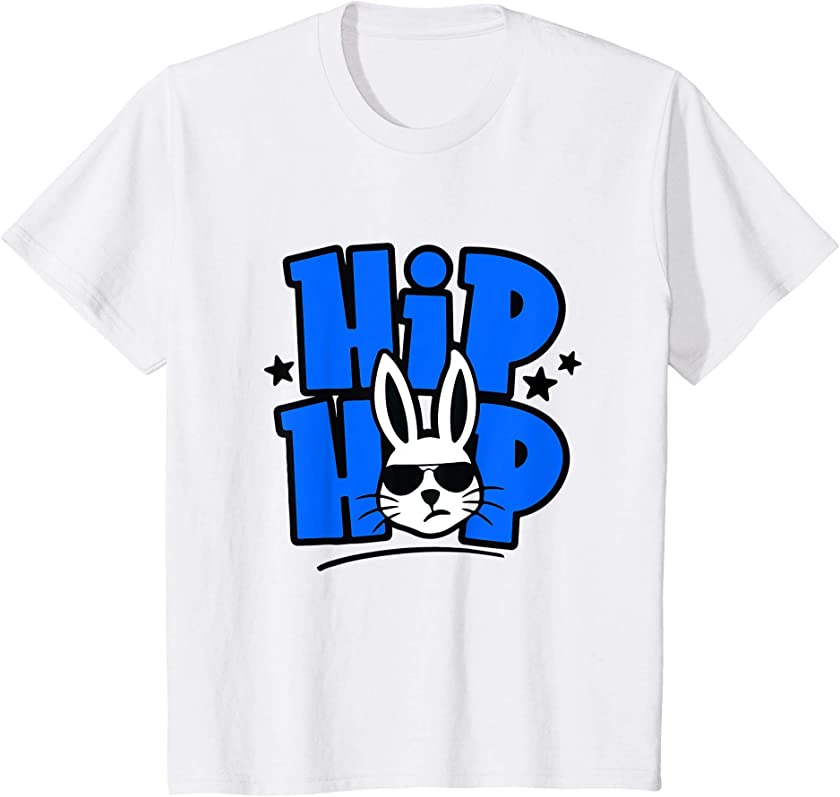 Kids Hip Hop Christian Easter Day Gift For Boy Blue Bunny Lover T-Shirt