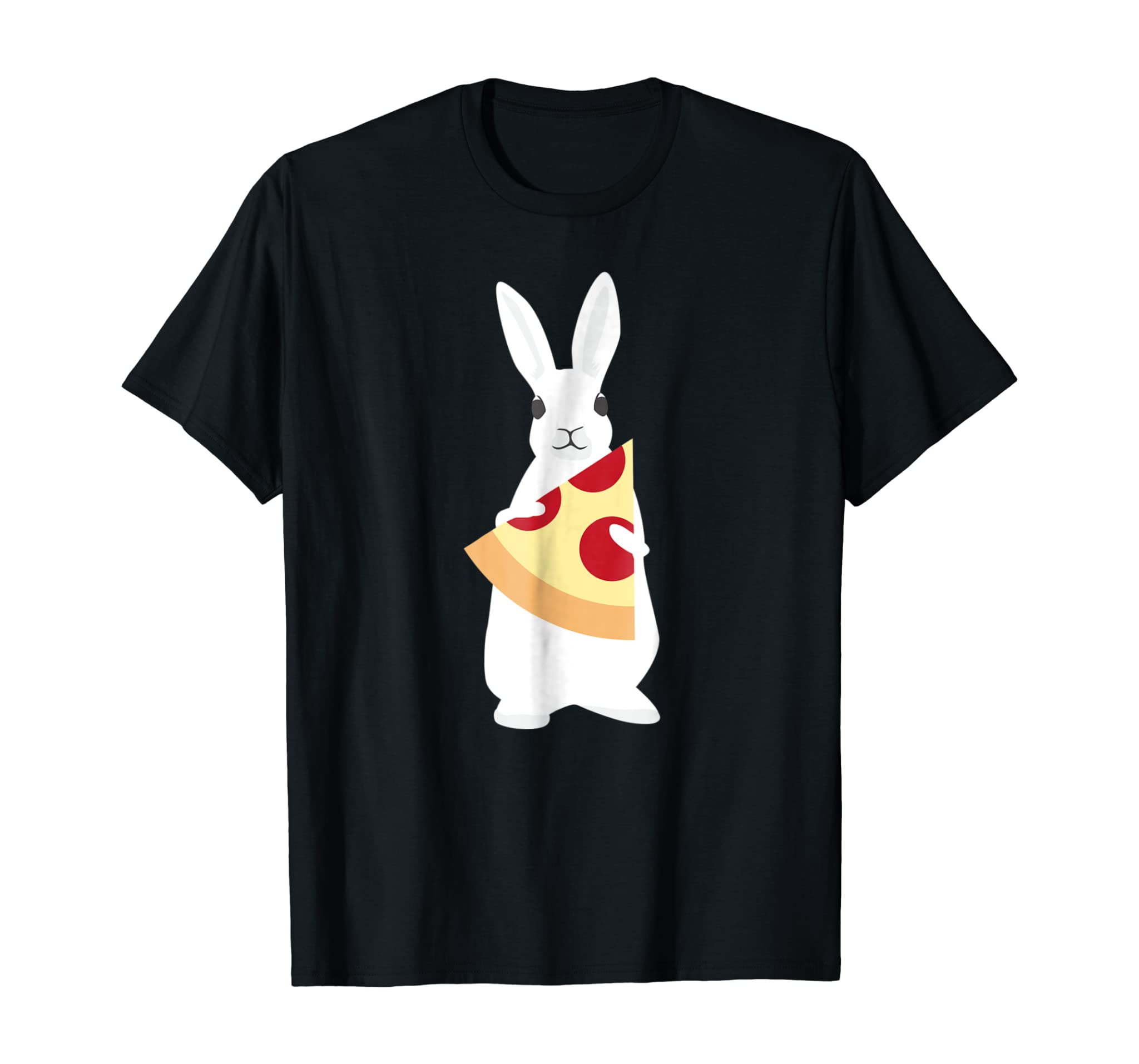 Rabbit Holding Pizza Shirt Funny Bunny Animal Foodie Gift