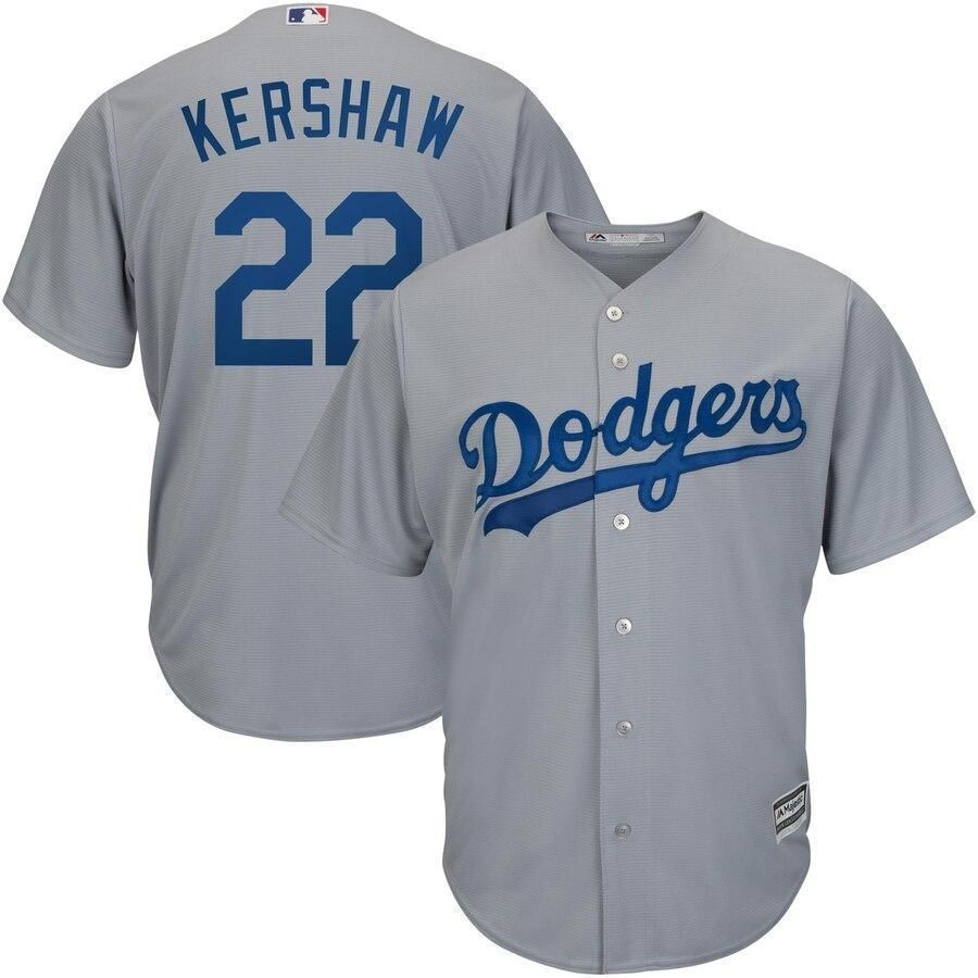 Clayton Kershaw Los Angeles Dodgers Road Official Cool Base Player Jersey – Gray