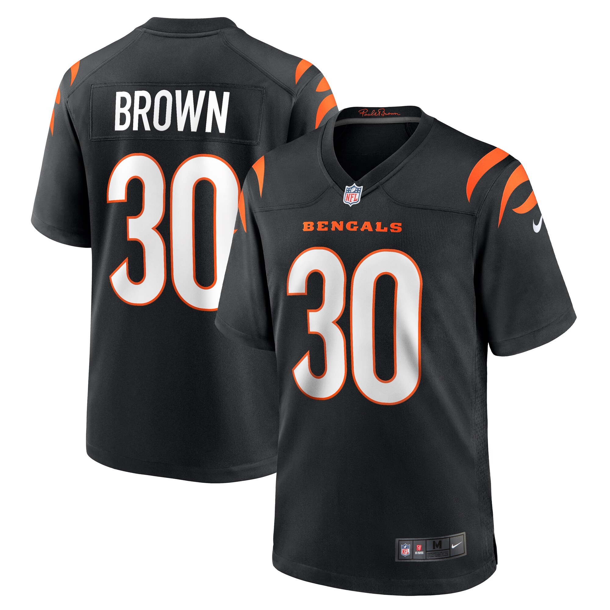 Chase Brown Cincinnati Bengals Team Game Jersey – Black