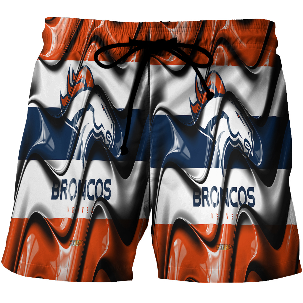 Denver Broncos Emblem V28 3D All Over Print Summer Beach Hawaiian Short