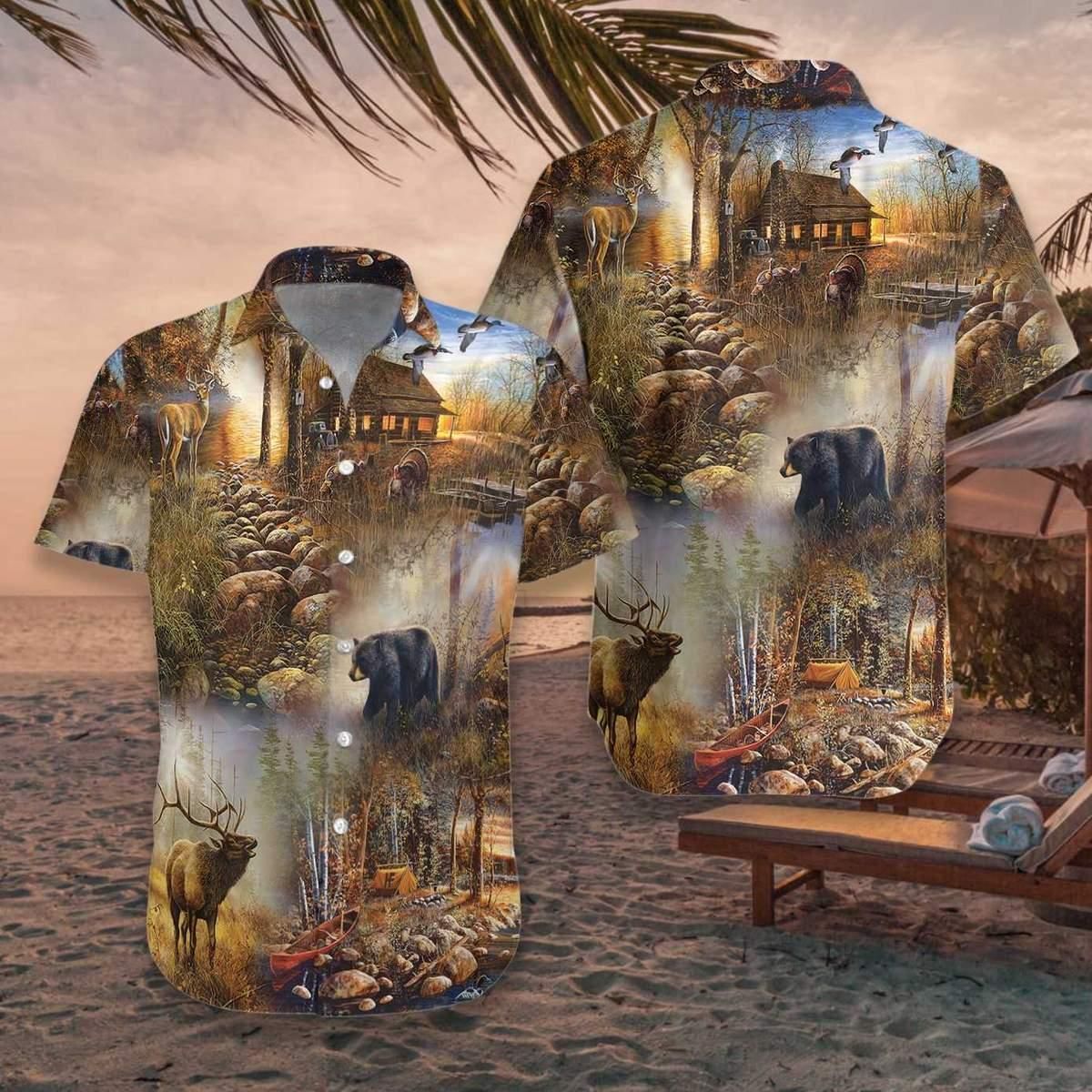 Hunting Camo Aloha Hawaii Shirt Colorful Short Sleeve Summer Beach Casual For Men And Women Ha11223