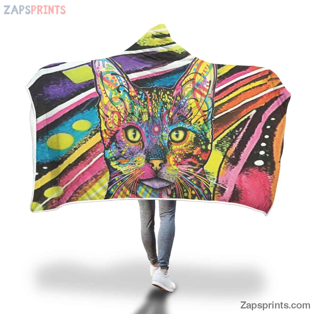 Cat Design Hooded Blanket – Dean Russo Art