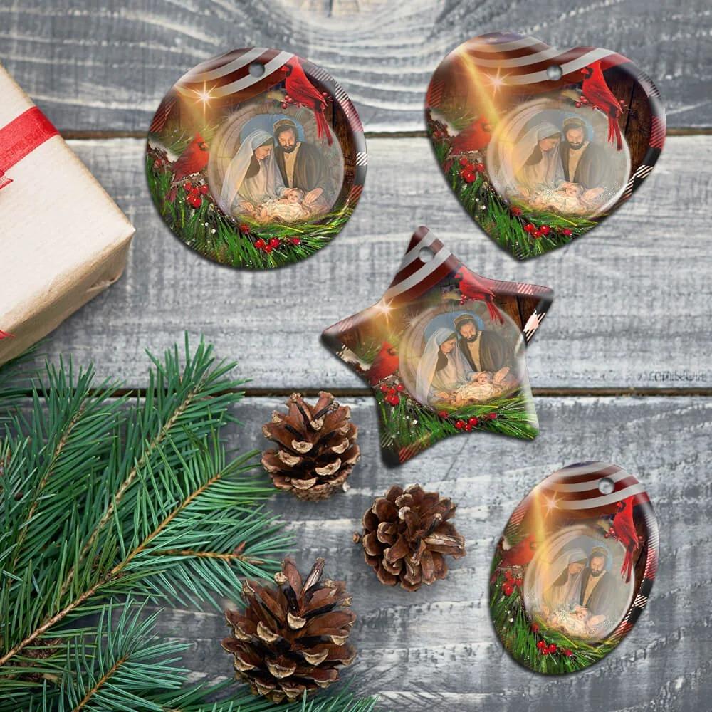 Christ Is Born Ceramic Ornament Christmas Home Decor 1