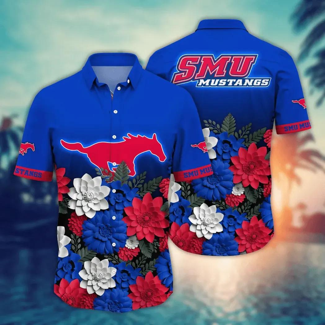Smu Mustangs Ncaa Flower Aloha Hawaiian Shirt 13, Ncaa Hawaiian Shirt