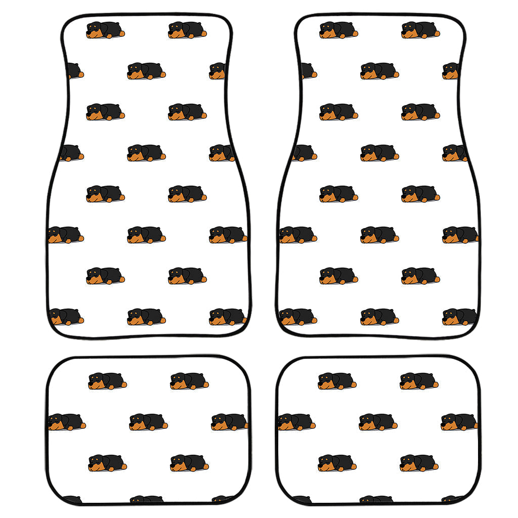 Sleeping Rottweiler Pattern Print Front And Back Car Floor Mats, Front Car Mat