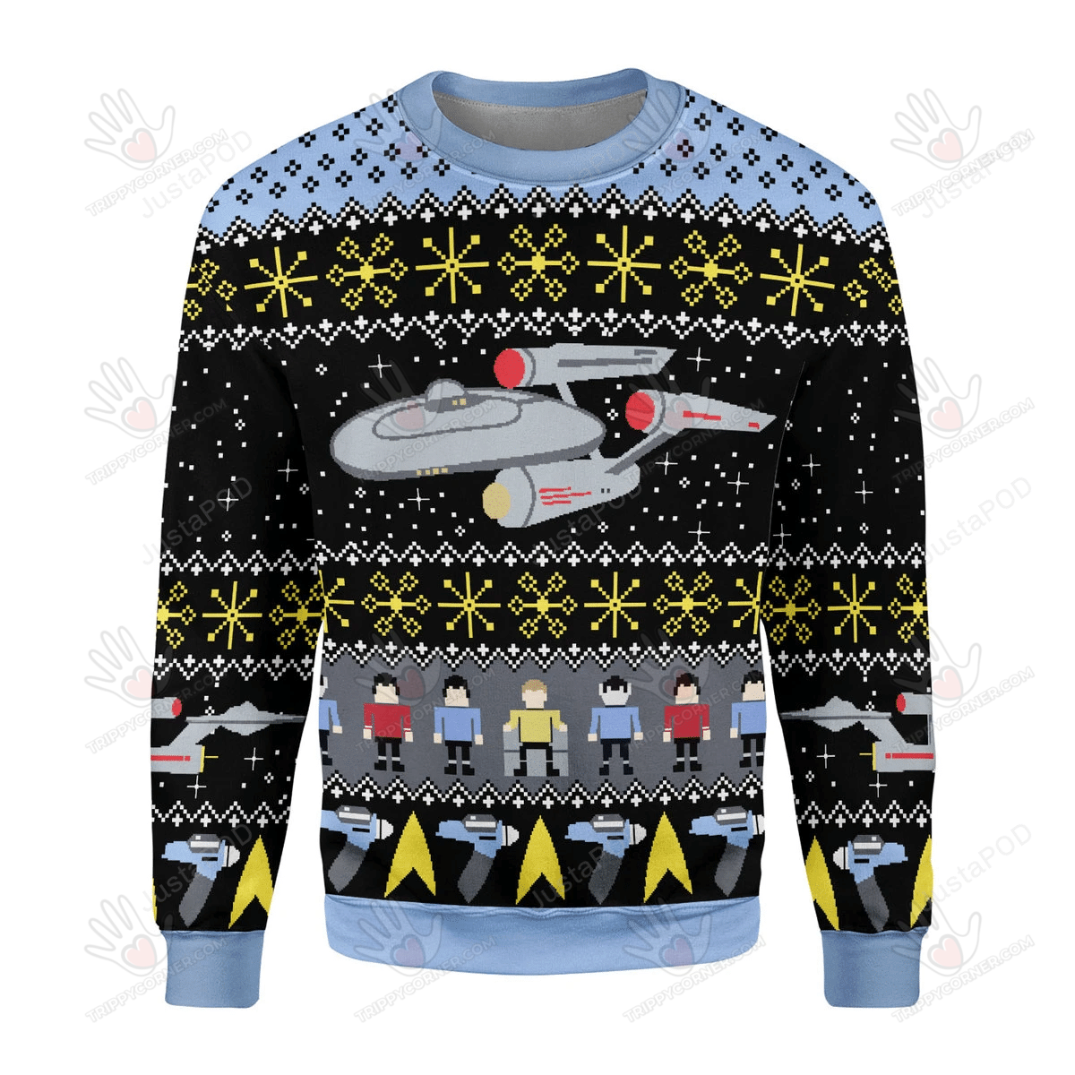 Star Trek Ugly Christmas Sweater, All Over Print Sweatshirt, Ugly… Ugly Sweater Christmas Gift