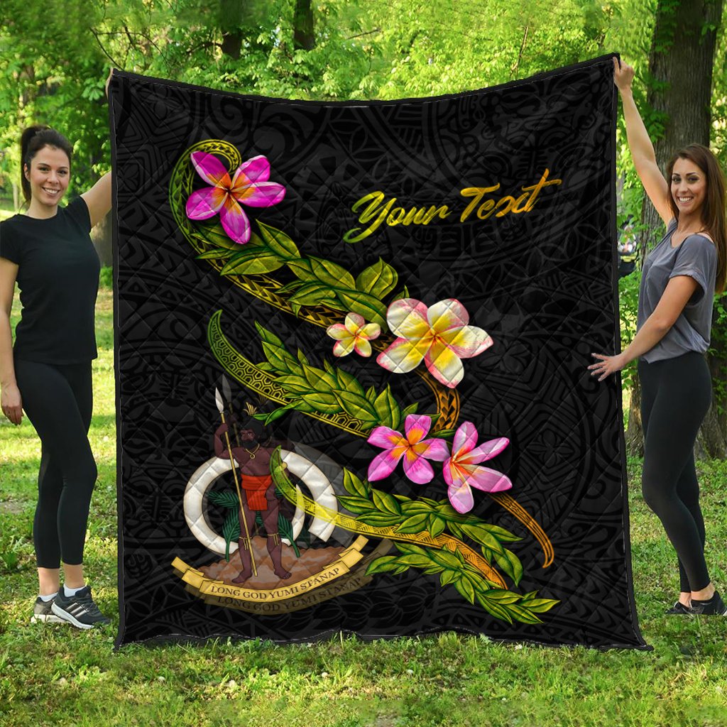 Vanuatu Polynesian Custom Personalised Quilt – Plumeria Tribal – BN12