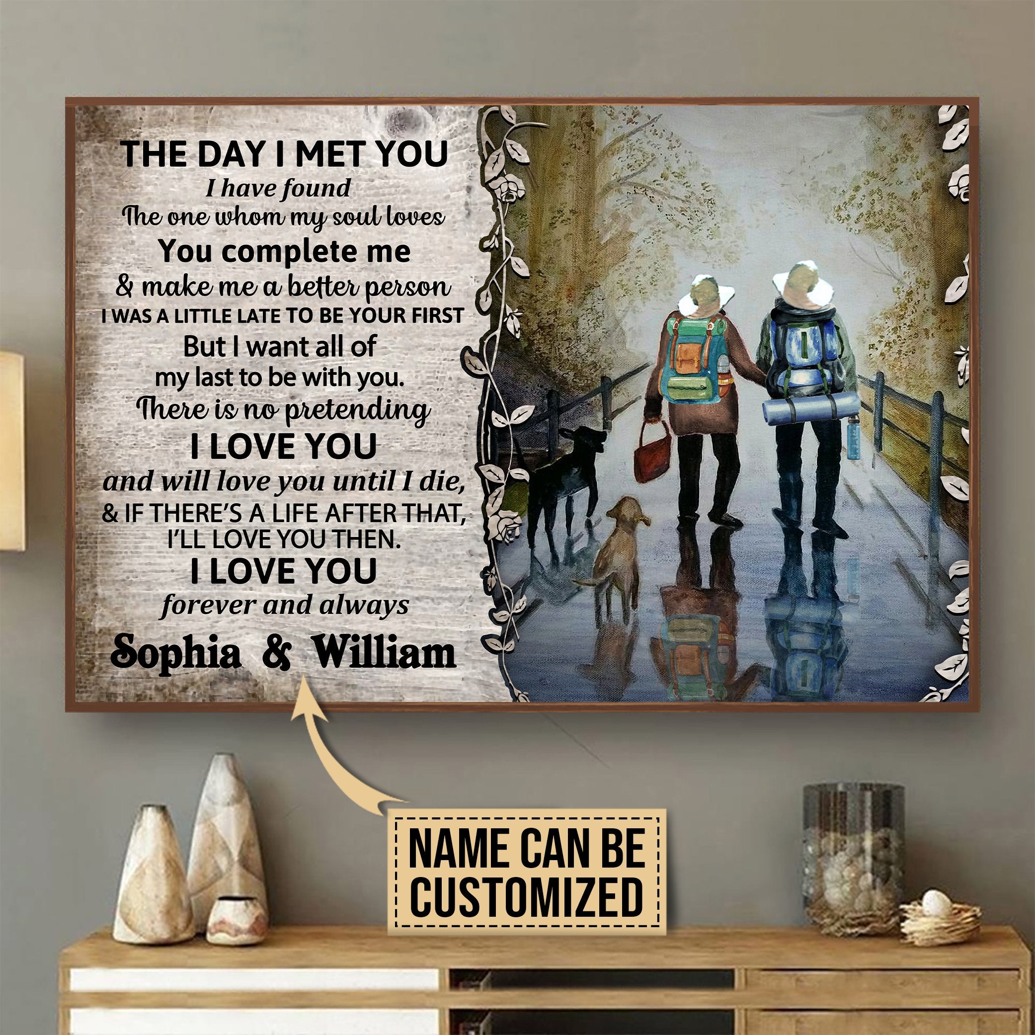 Aeticon Gifts Personalized Camping The Day I Met Canvas Mom Dad Gift Home Decor