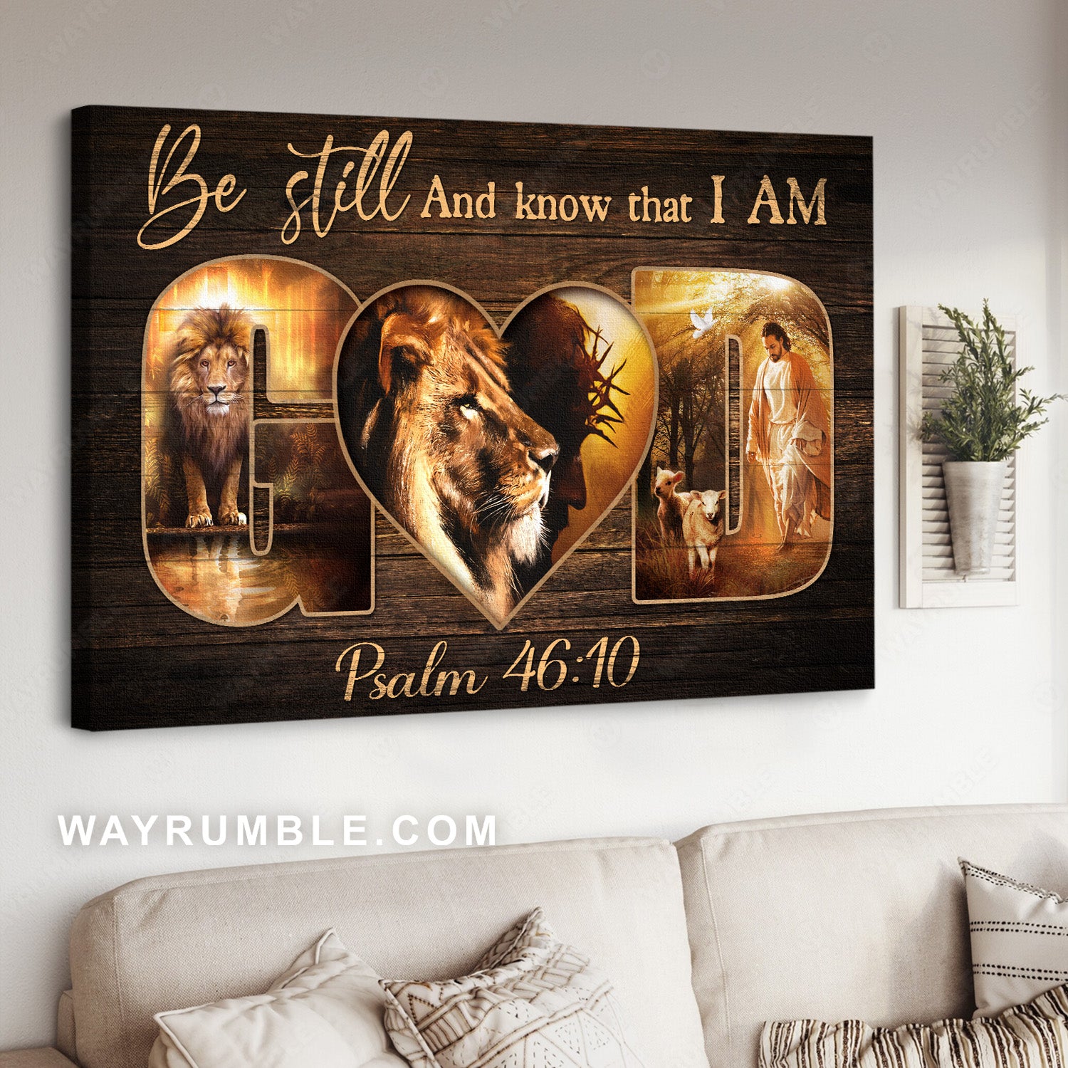 The Lion Of Judah, Lamb Of God, Jesus Is King, Be Still And Know That I Am God – Jesus Landscape Canvas Prints, Christian Wall Art