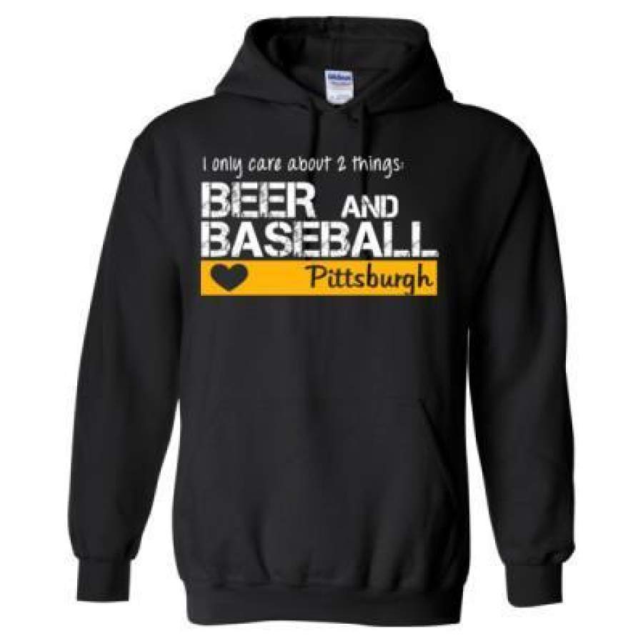 AGR Pittsburgh Pirates I Only Care About 2 Things Beer And Baseball – Heavy Blend™ Hooded Sweatshirt