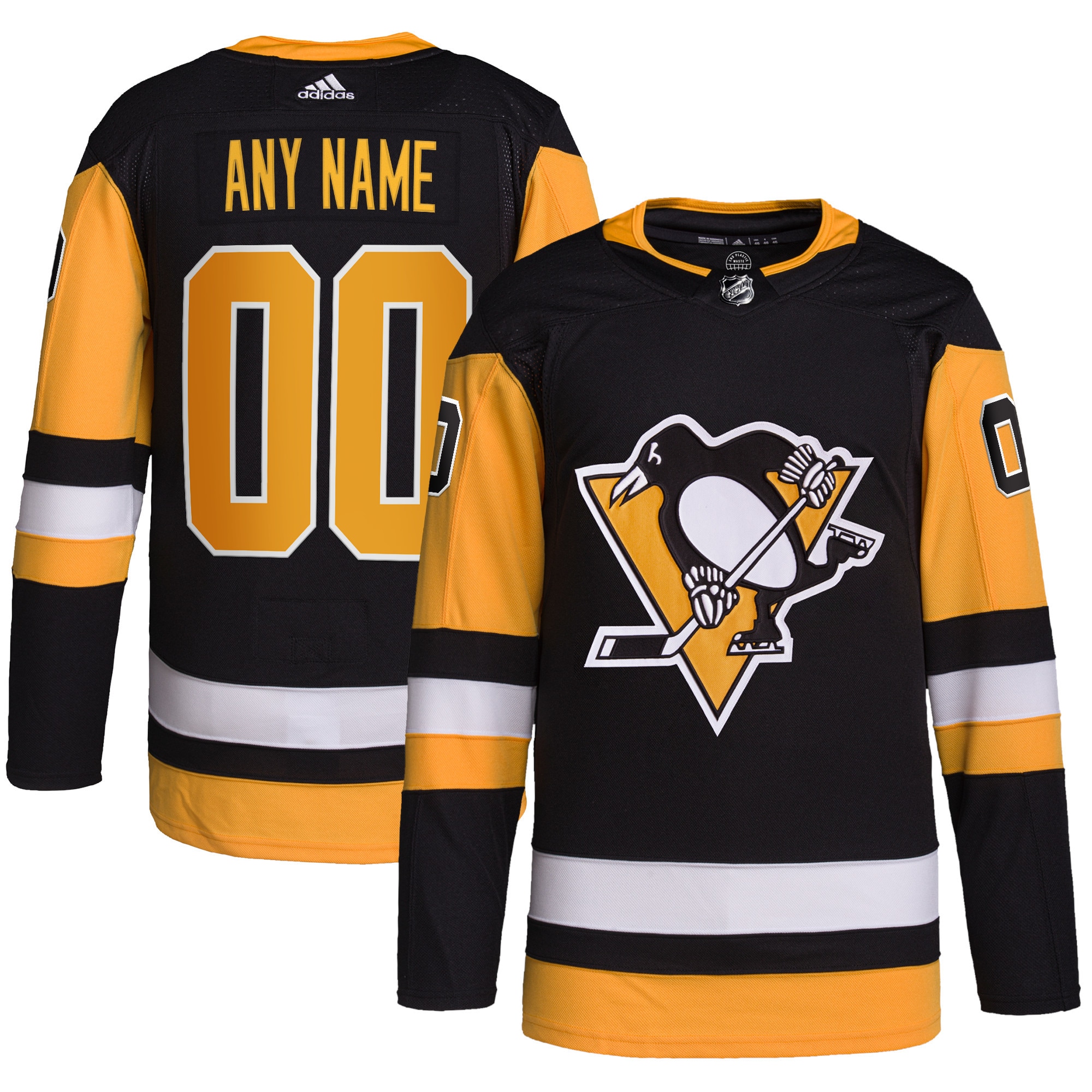 Pittsburgh Penguins Home Primegreen Authentic Custom Jersey – Black