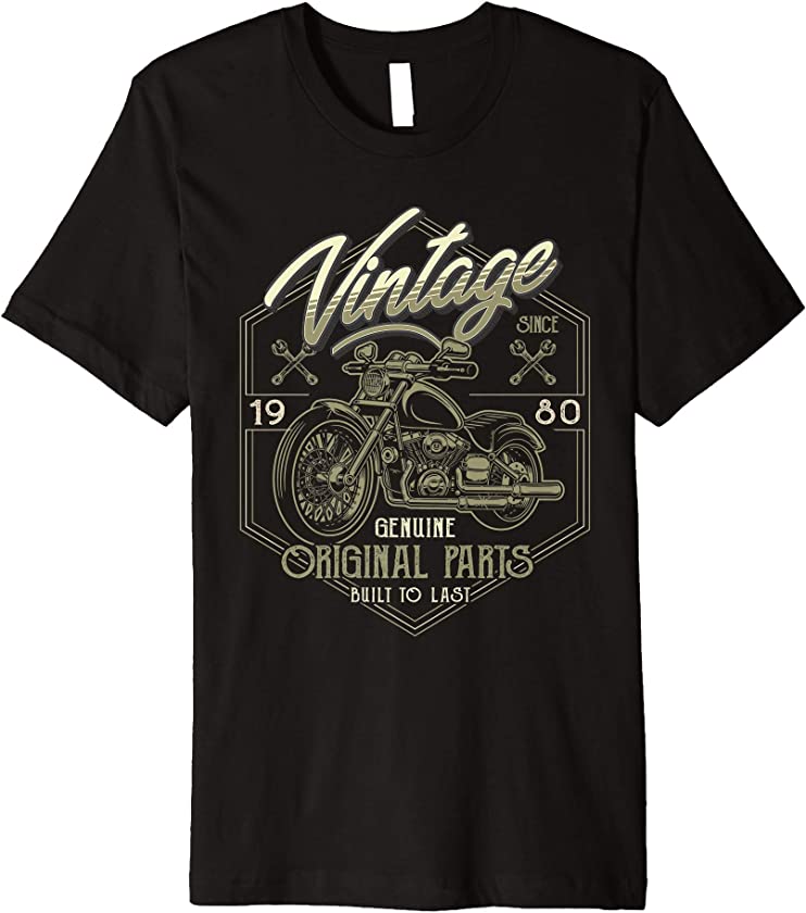 40th Birthday 1980 Vintage Classic Motorcycle 40 Years Old Premium T-Shirt