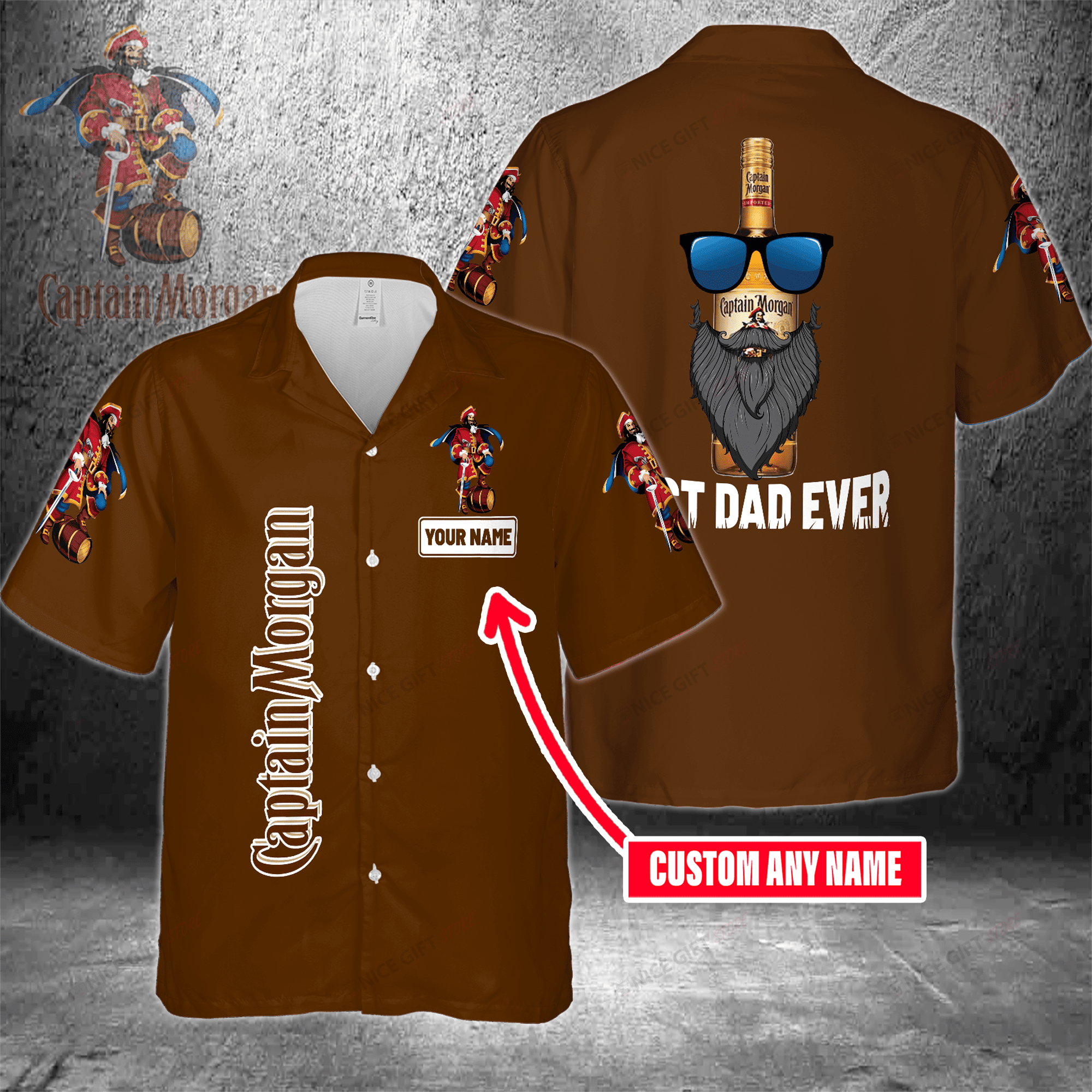 Captain Morgan Custom Name Best Dad Ever Hawaiian Shirt 3Hs-E9P1