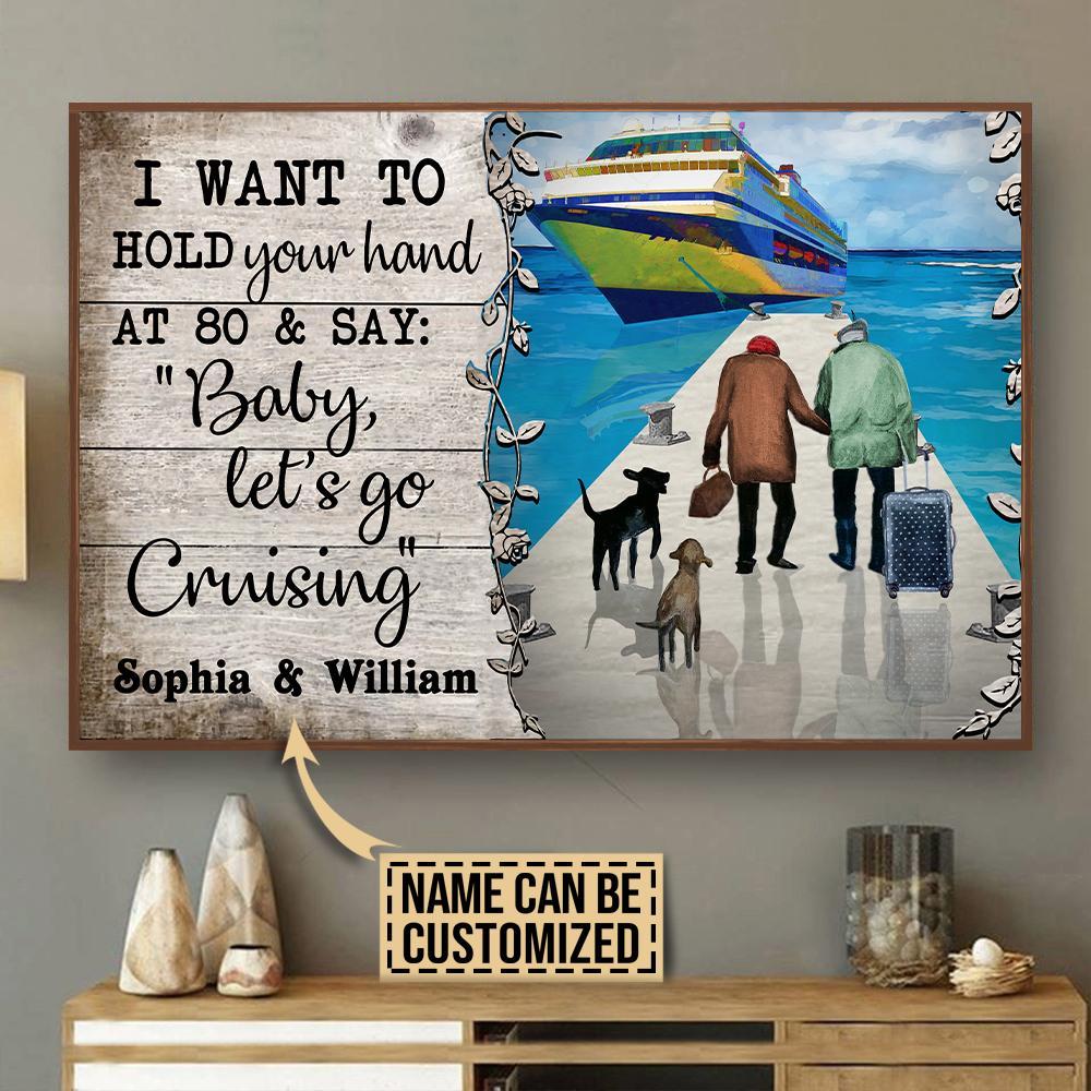 Aeticon Gifts Personalized Cruising Hold Your Hand Canvas Mom Dad Gift Home Decor