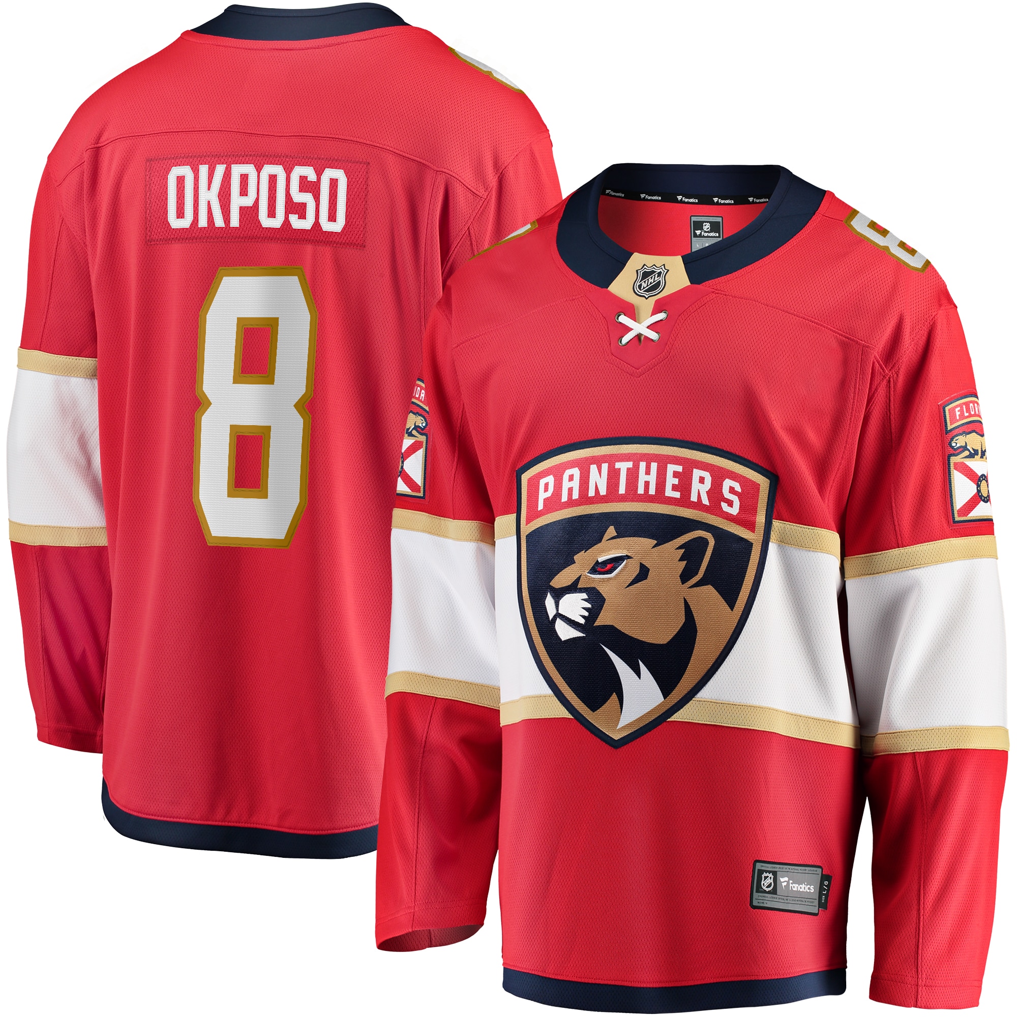 Kyle Okposo Florida Panthers Branded Home Premier Breakaway Player Jersey – Red