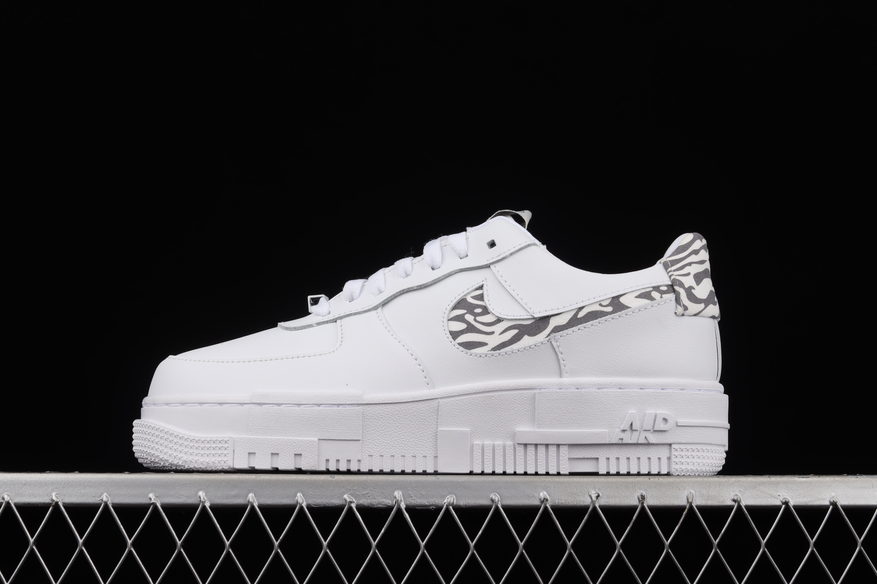 Nike Air Force 1 Low Pixel SE White Zebra Shoes Sneakers, Women SNK368366451