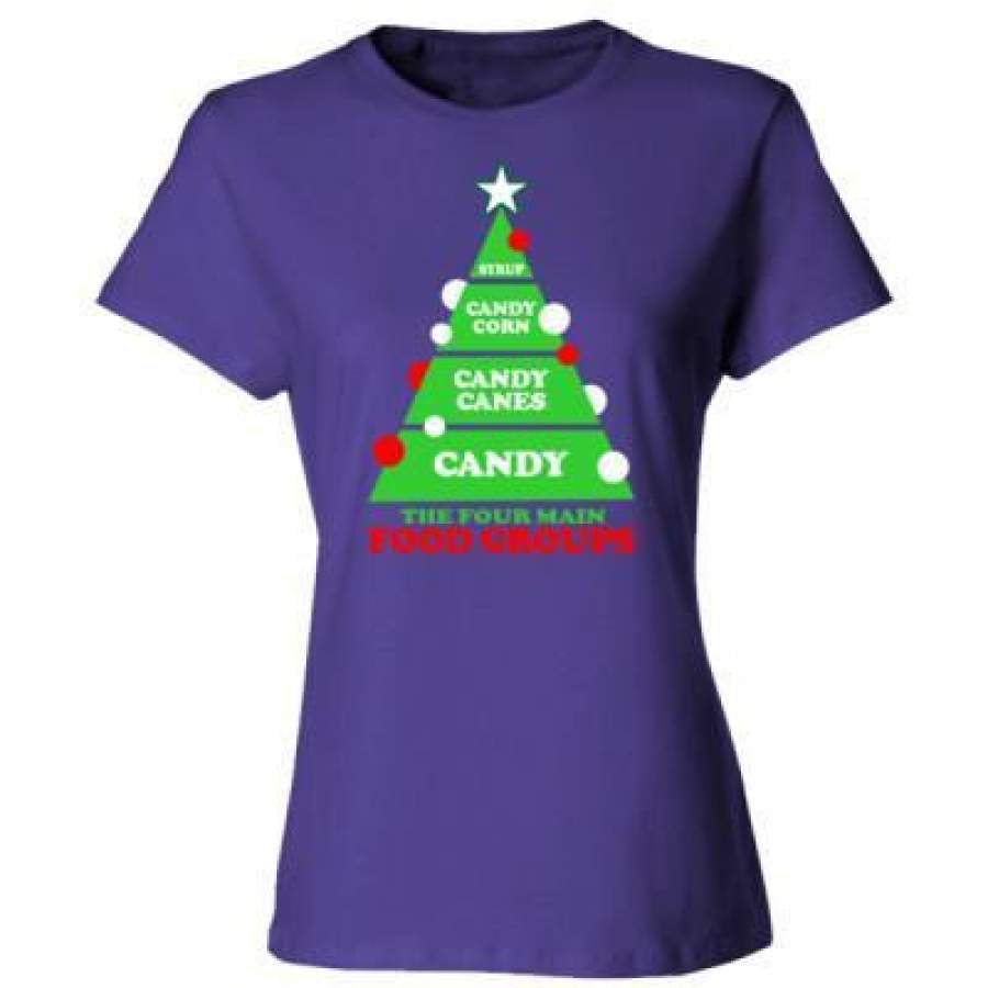 AGR Christmas Candy The Four Main Food Groups – Ladies’ Cotton T-Shirt