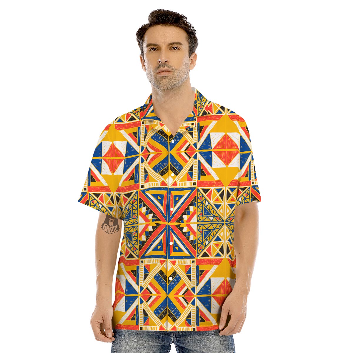 Tribal African Ethnic Sunset Print Pattern Men’S Hawaiian Shirt