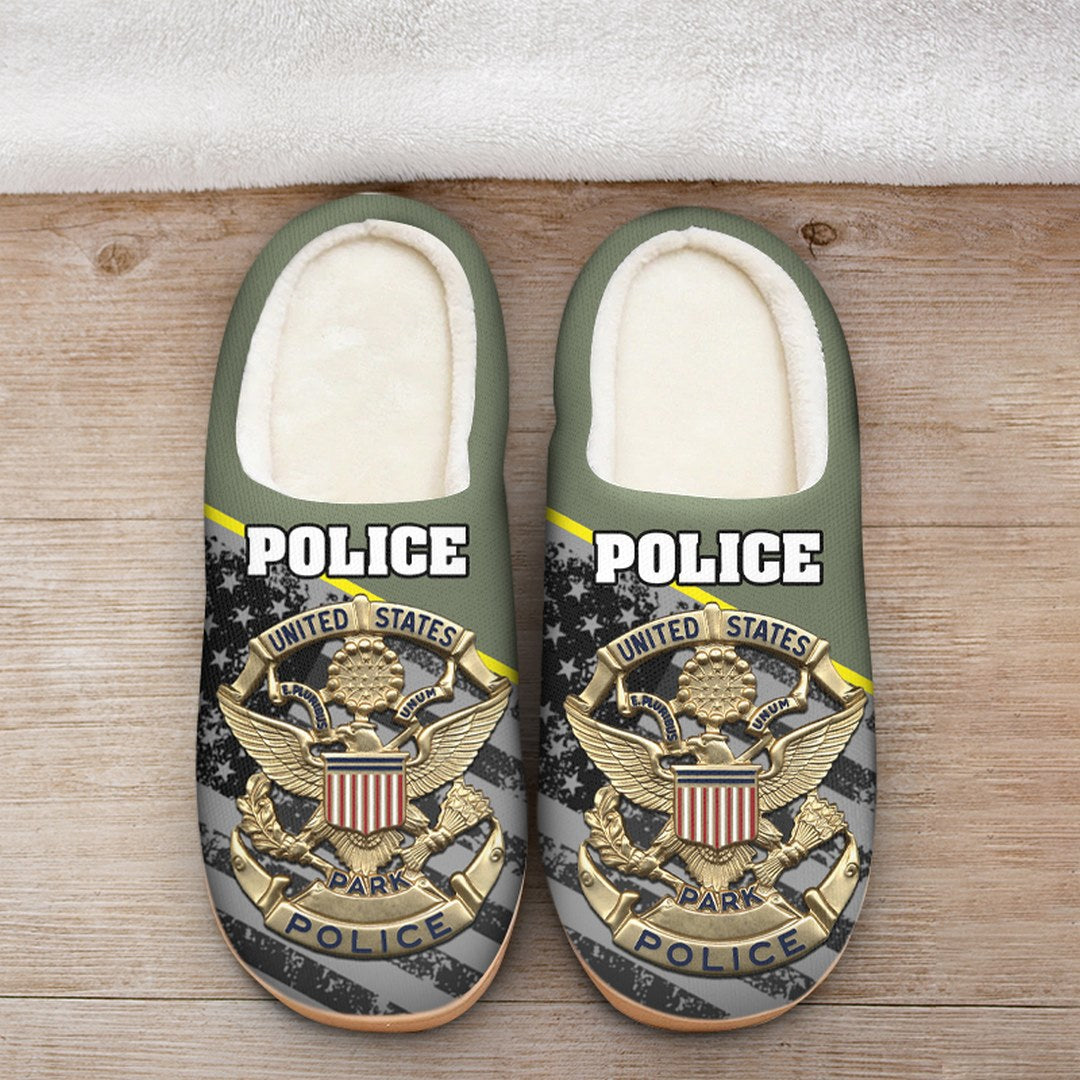 Police Husband Dad Christmas Gifts Shoes Slipper – Police America Usa Flag Indoor Slippers Men Women