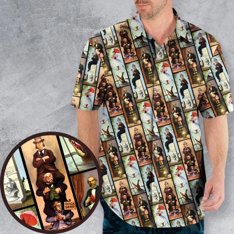 Haunted Mansion Vintage Stretch Pattern Hawaiian Shirt