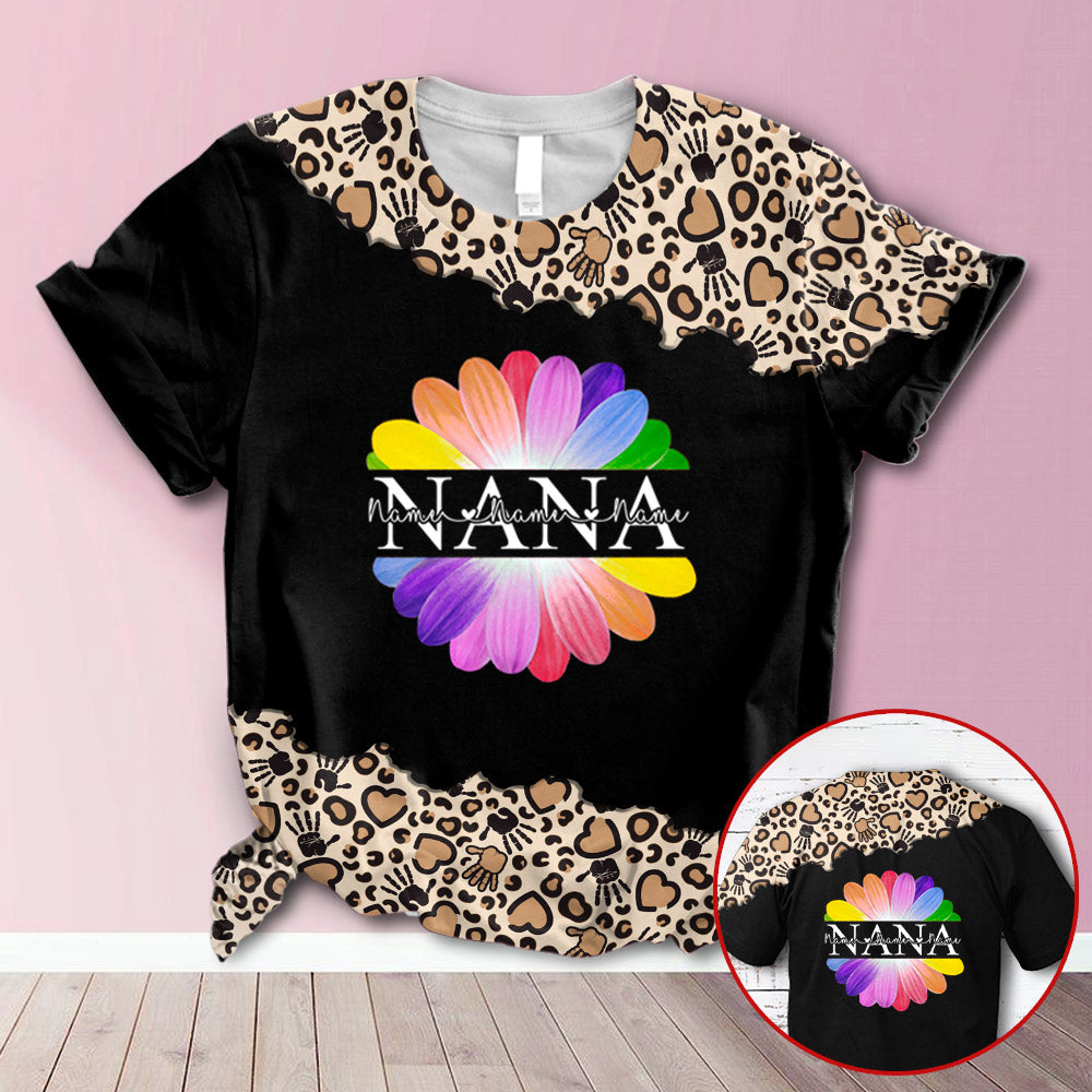 Personalized Colorful Flower Leopard All Over Print Shirts, 3D Hoodie, Sweatshirt, Shirt And Polo For Grandma Hn98 Trhn