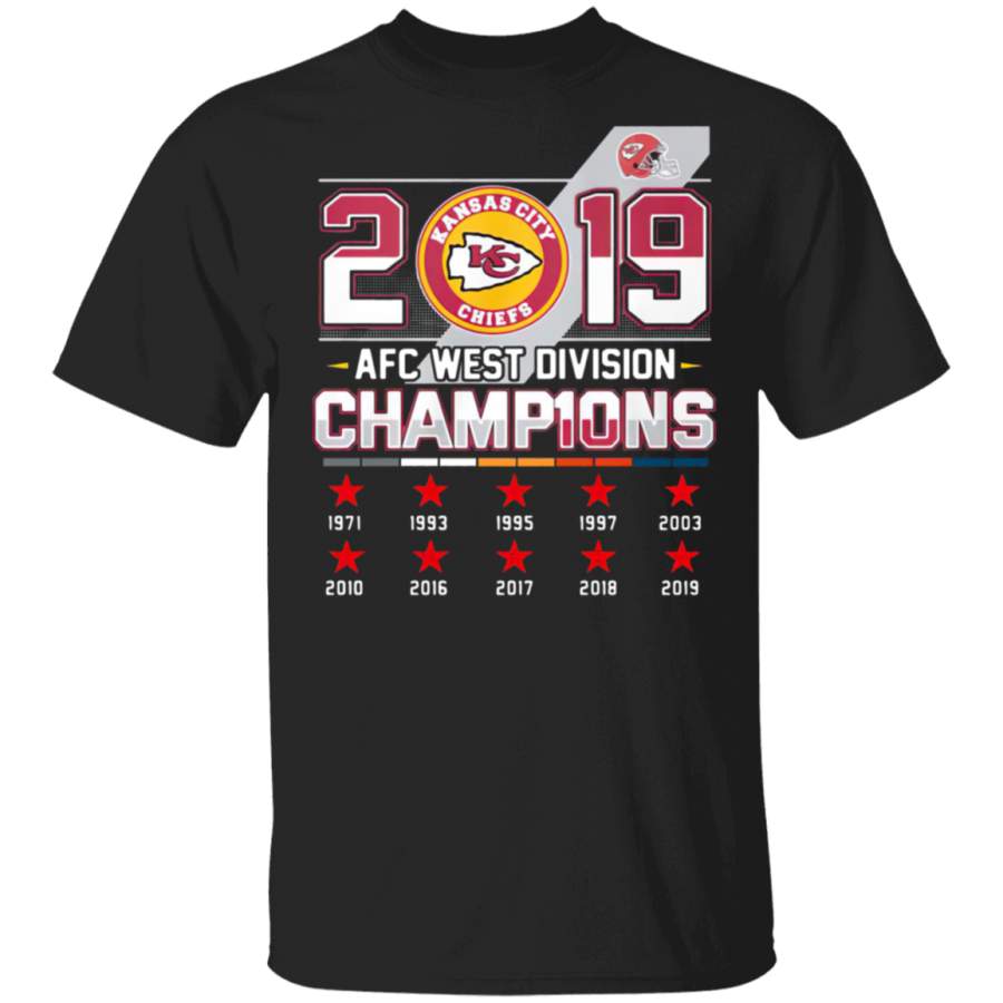 Kansas City Chiefs 2019 AFC West Division Champions Shirt Long Hoodie Black