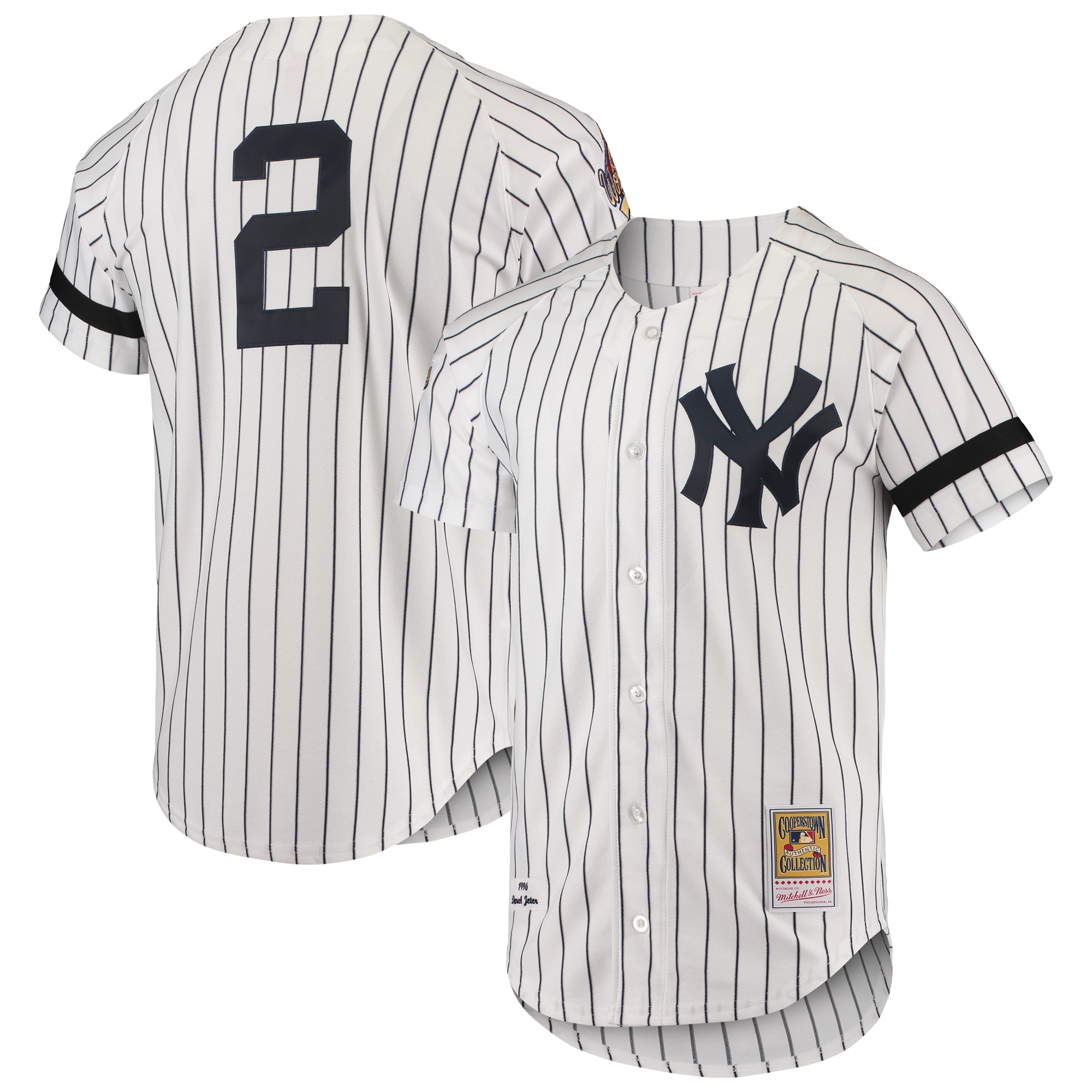 New York Yankees Mitchell & Ness Cooperstown Collection 1996 Authentic Home Jersey – White