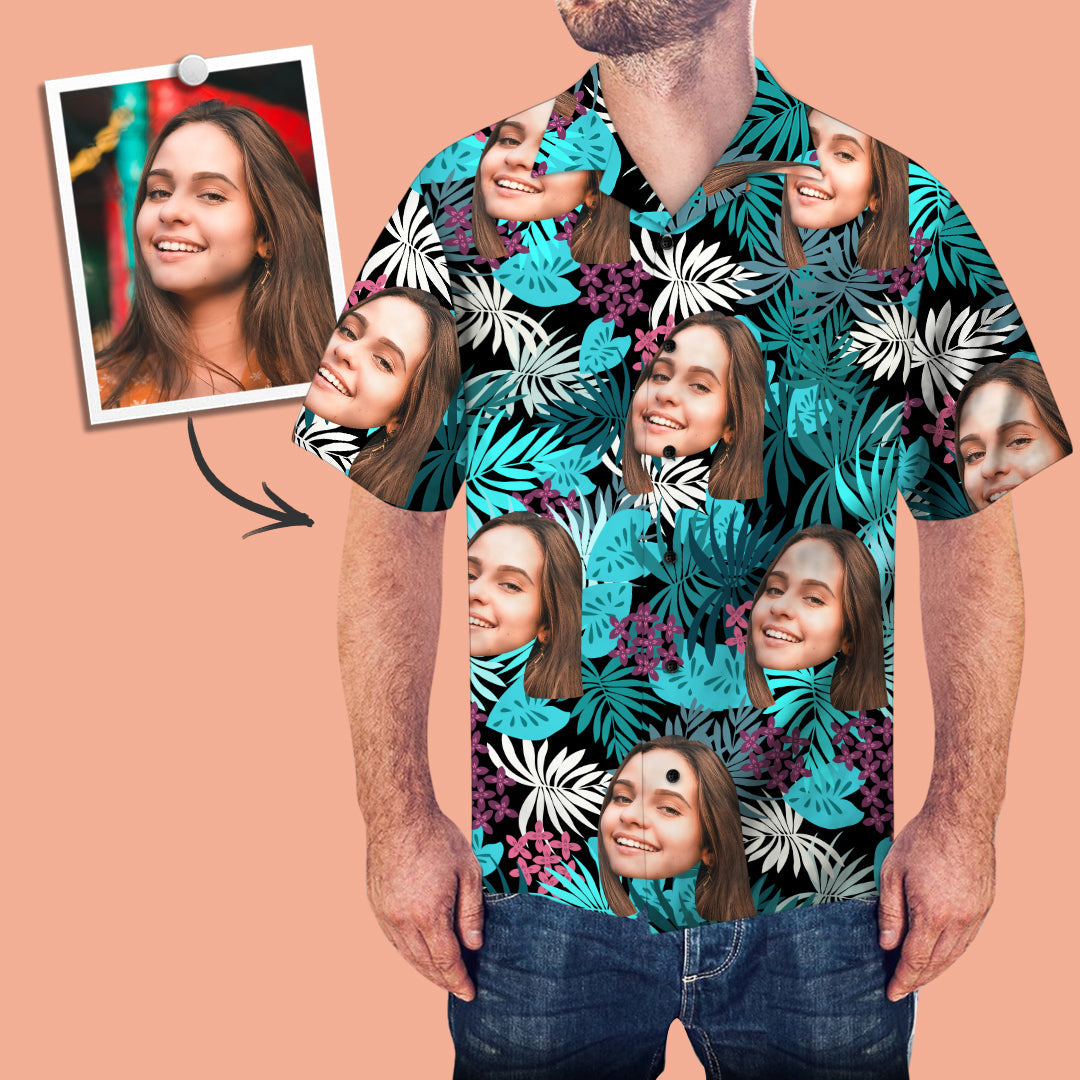 Custom Face Hawaii Shirt Unisex Print Aloha Short Sleeve Casual Ha84700