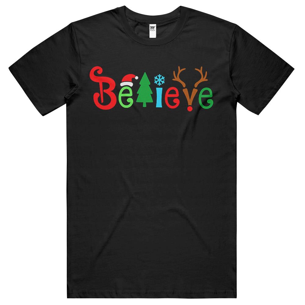 Believe Christmas Shirt, Christmas T-Shirt, Christmas Family Shirt,Believe Shirt,Christmas Gift, Holiday Gift.Christmas Shirt,Matching Shirt T Shirts