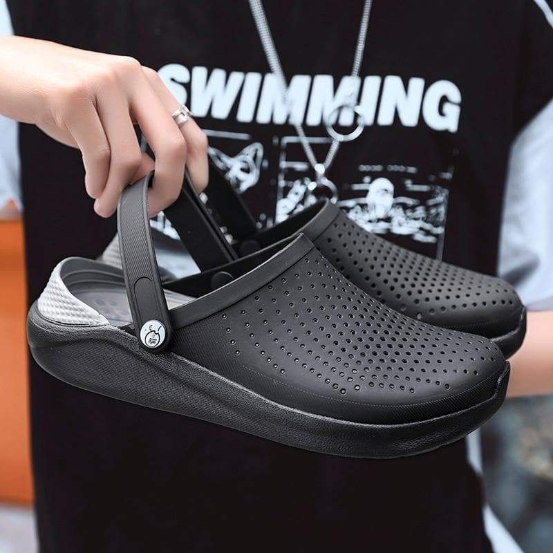 Men Sandals Hole Shoes Rubber Clogs For Men Eva Unisex Garden Shoes Black