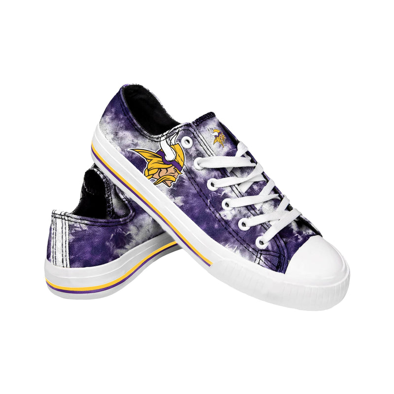 Minnesota Vikings NFL Womens Low Top Tie-Dye Canvas Shoes