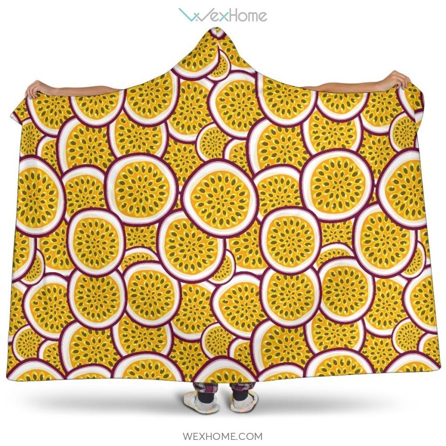 Passion Fruits Slice Pattern Hooded Blanket