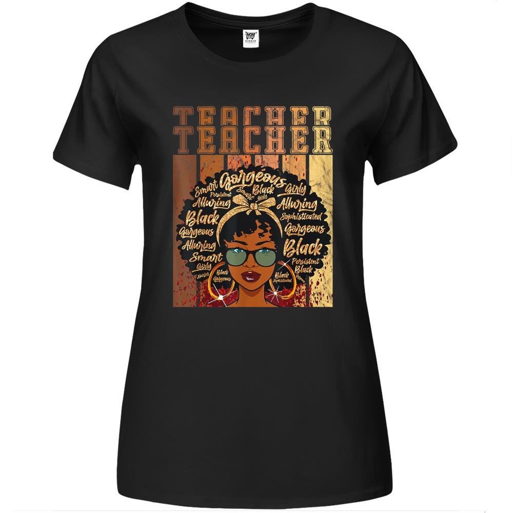 Black Smart Teacher Afro Love Melanin African American Women Premium Womens T Shirts