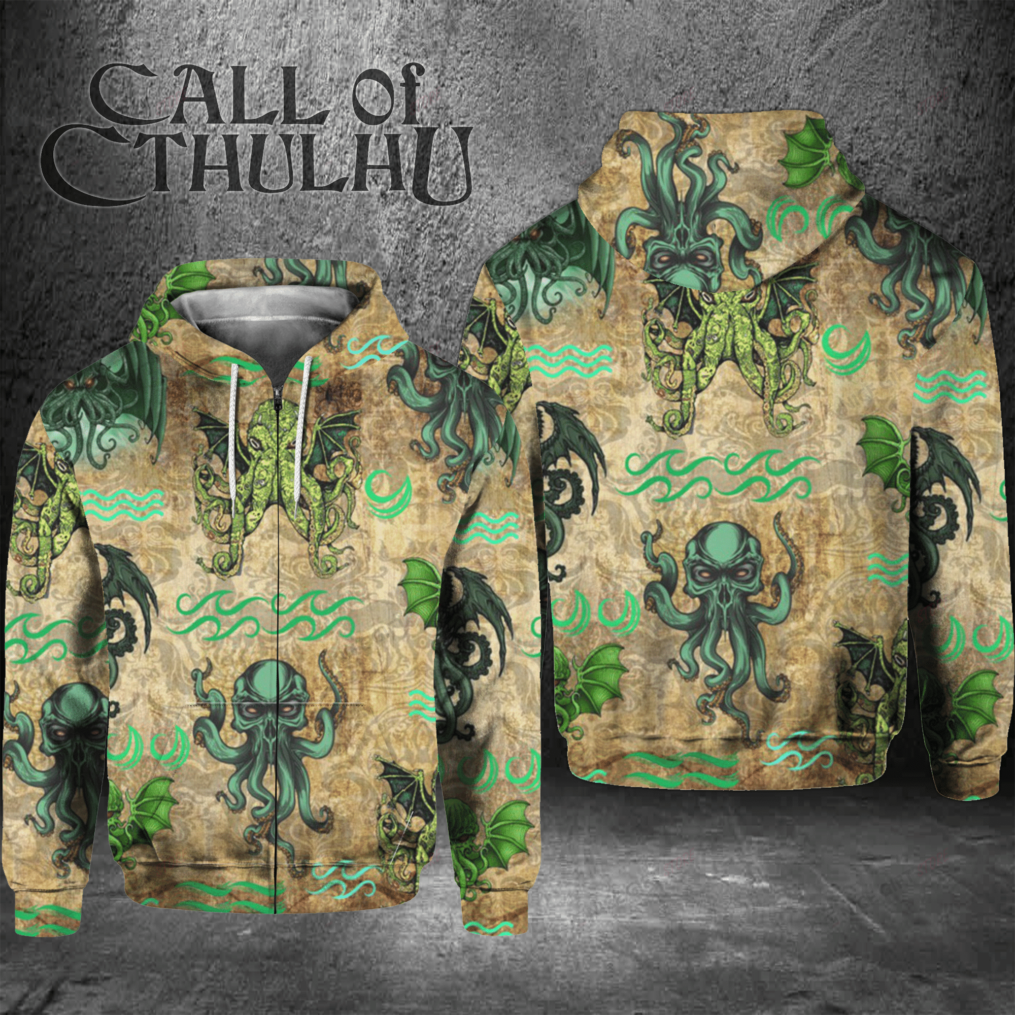 Cthulhu Zip Hoodie 3D 3Zh-G9D2