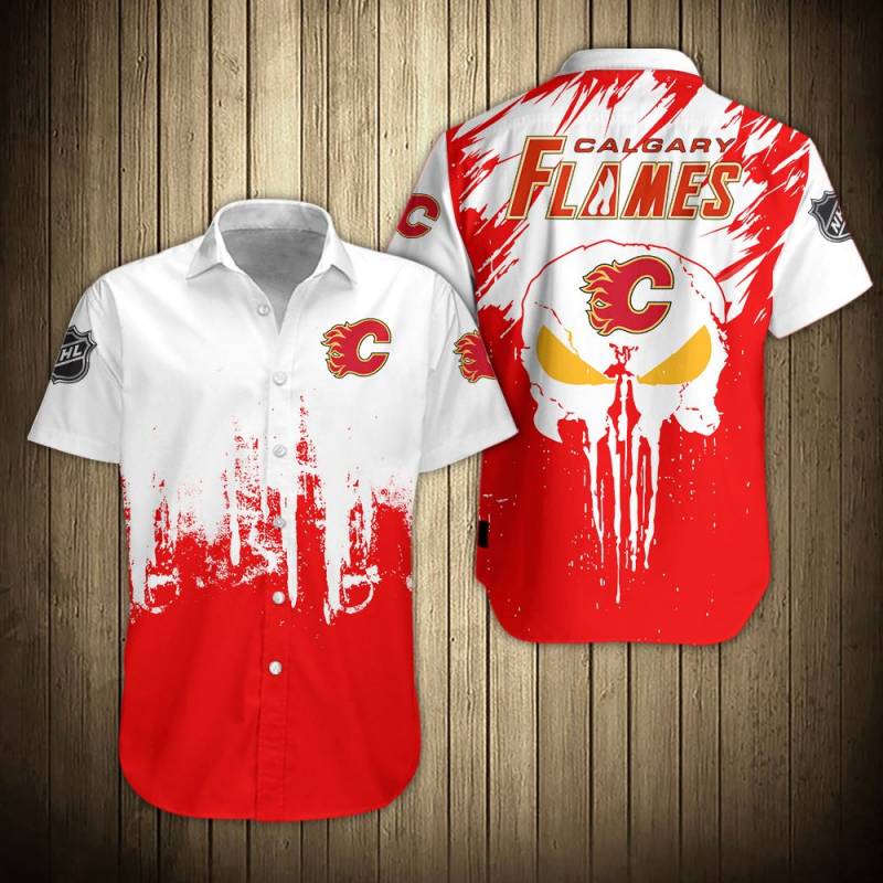 Calgary Flames Hockey Button Up T-Shirt