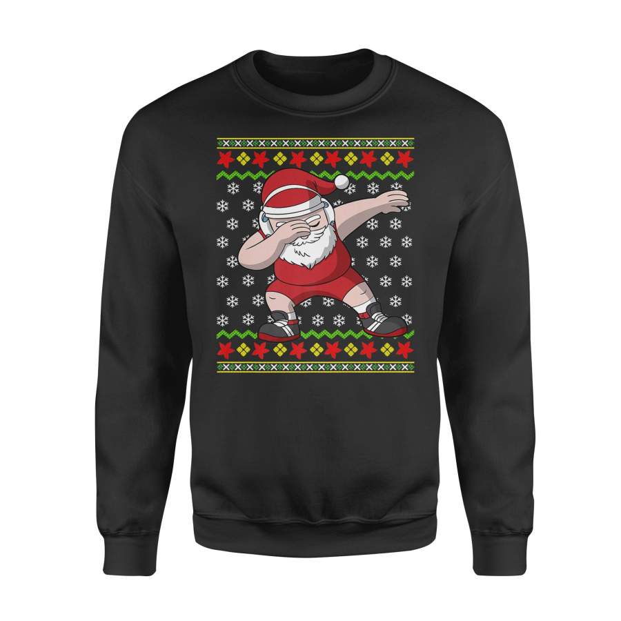 Wrestling Wrestler Santa Claus Gift Ugly Christmas Sweater Shirt – Standard Fleece Sweatshirt