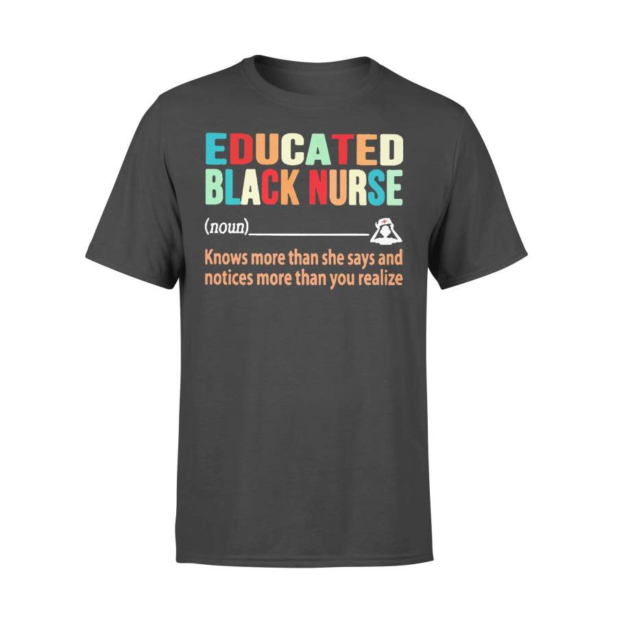 Vintage Educated Black Nurse Definition T-shirt