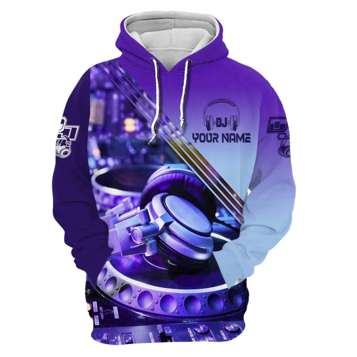 Customized 3D All Over Printed Hoodie For Dj Men Women, Zip Up Dj Design On Hoodie, Dj Shirt