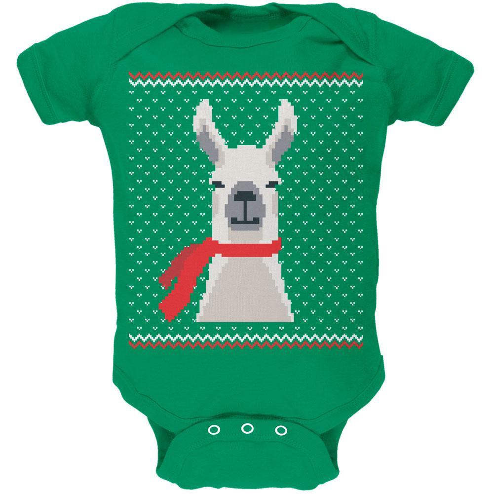 Ugly Christmas Sweater Big Llama Soft Baby One Piece