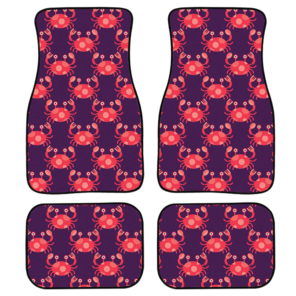 Cute Crab Pattern Print Front And Back Car Floor Mats, Front Car Mat