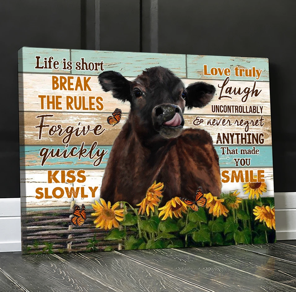 Top 5 Awesome Canvases Cow Wall Art Wall – Break The Rules