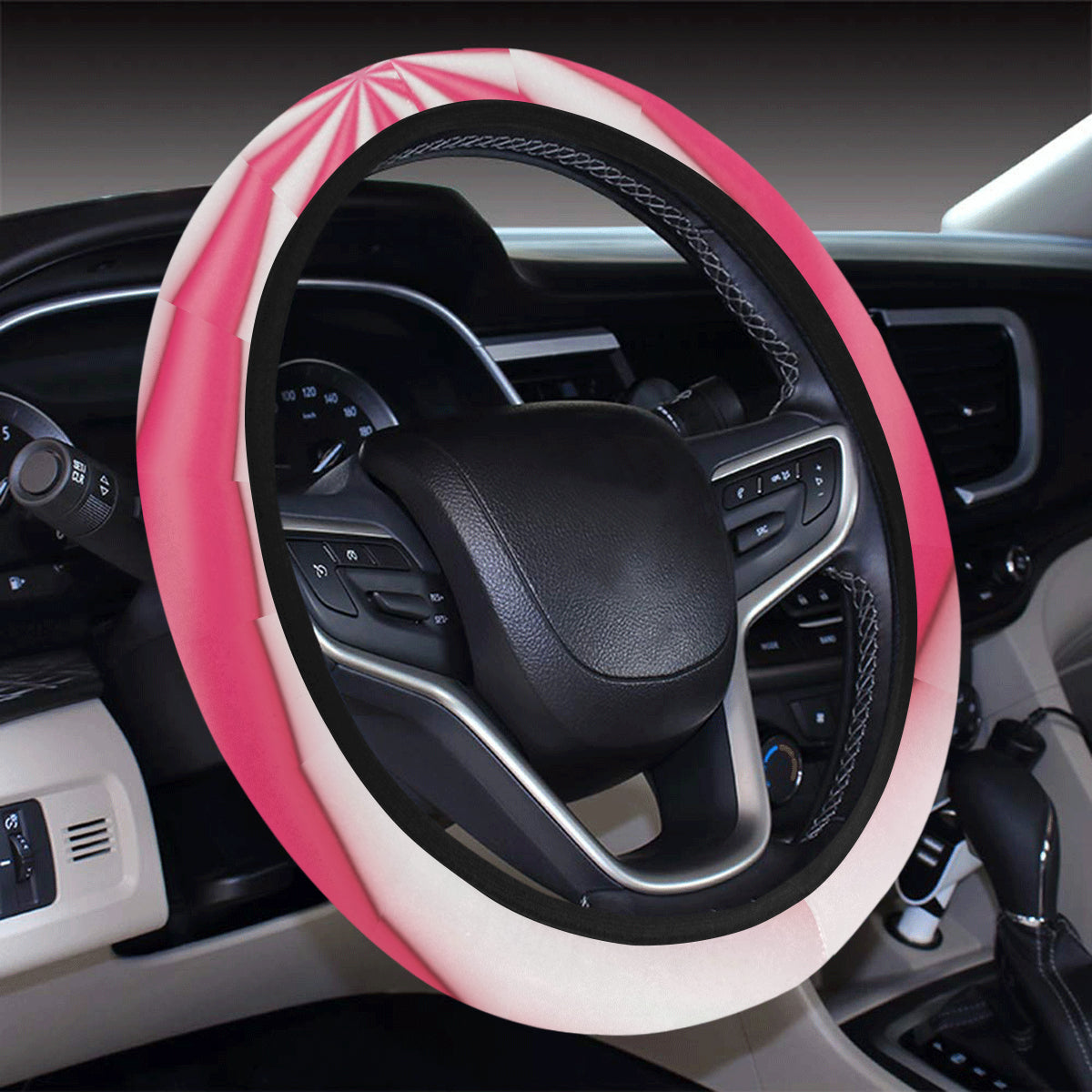 Vortex Twist Swirl Candy Print Steering Wheel Cover With Elastic Edge